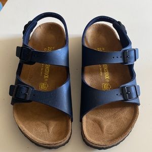 Birkenstock Kids Sandals in Navy and Brown